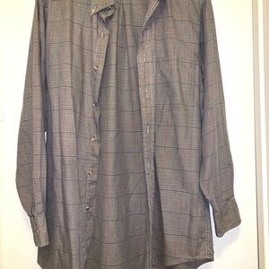 Land's End Plaid Long Sleeve Shirt Men's Medium 14 1/2 - 32